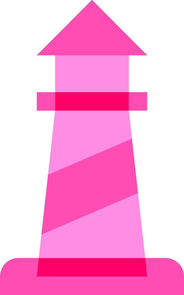 A pink lighthouse with a pink roof vector