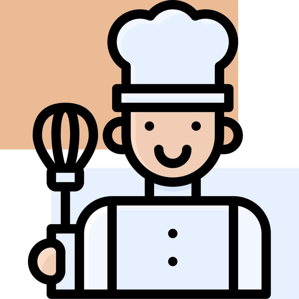 A cartoon chef holding a whisk and a bowl vector