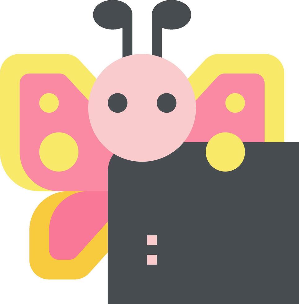 A butterfly holding a laptop vector