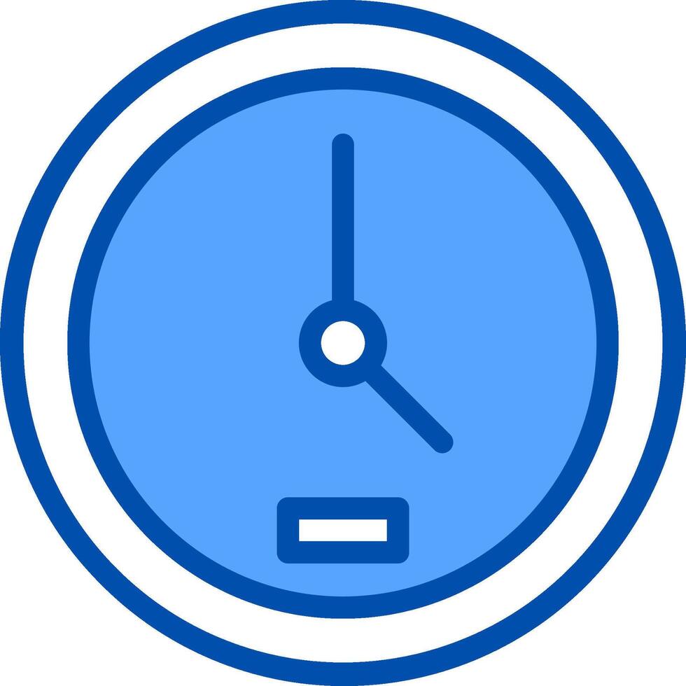 A blue clock icon on a white background vector