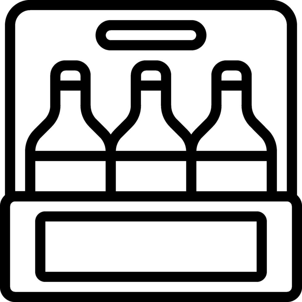 A black and white image of three bottles in a box vector