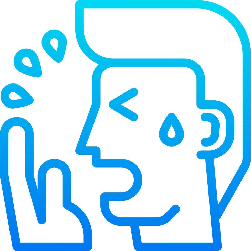 A man with a tear in his eye and a hand on his face vector