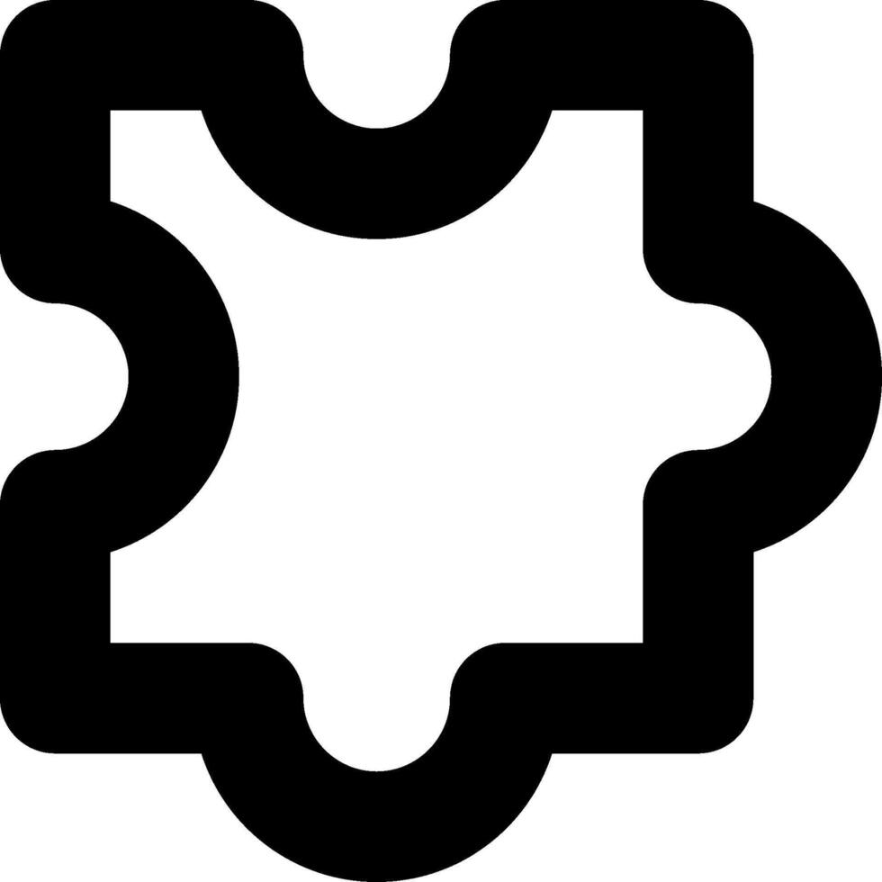 A black and white puzzle piece icon vector