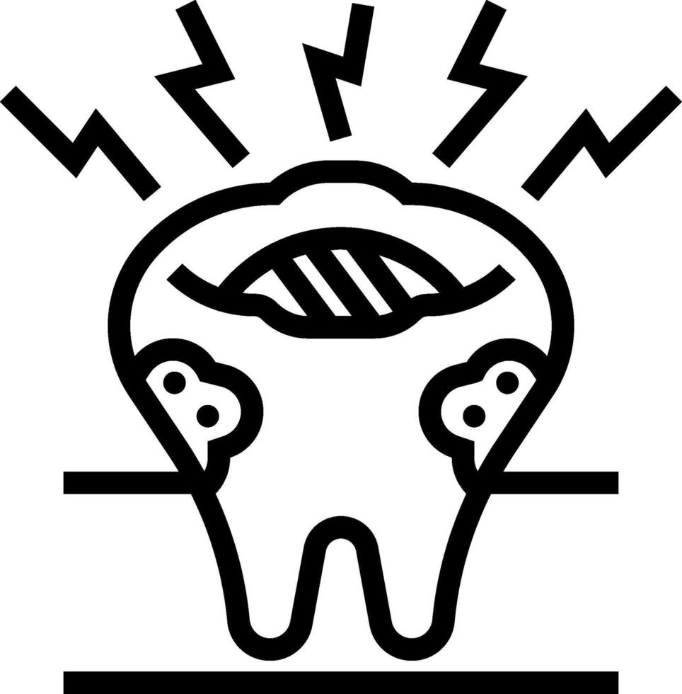 A tooth with lightning coming out of it vector