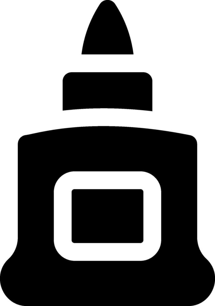 A black and white icon of a bottle vector