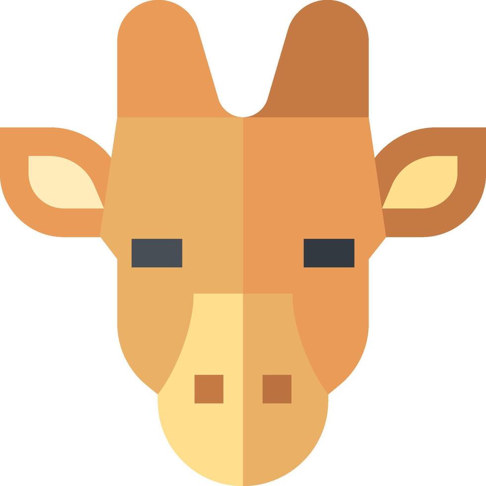 A giraffe head with a flat design vector
