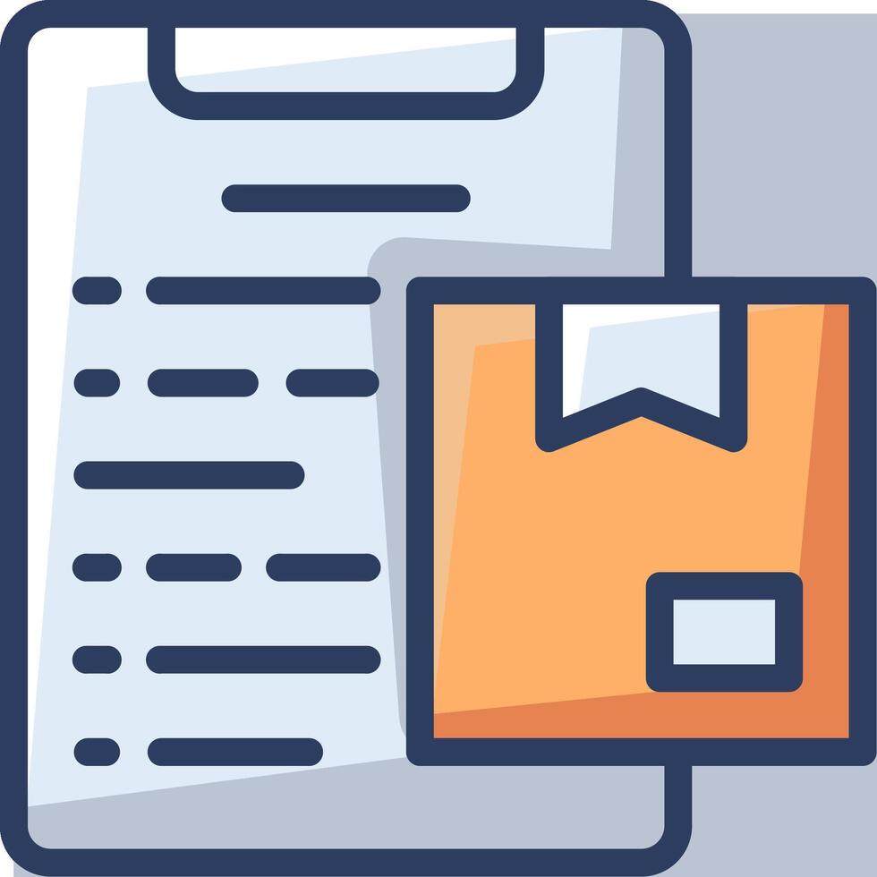 A clipboard with a paper and a box vector