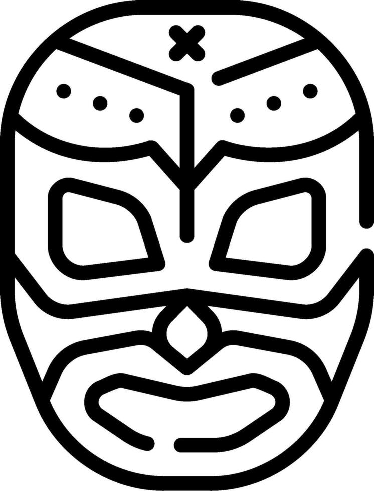 A black and white drawing of a mask vector