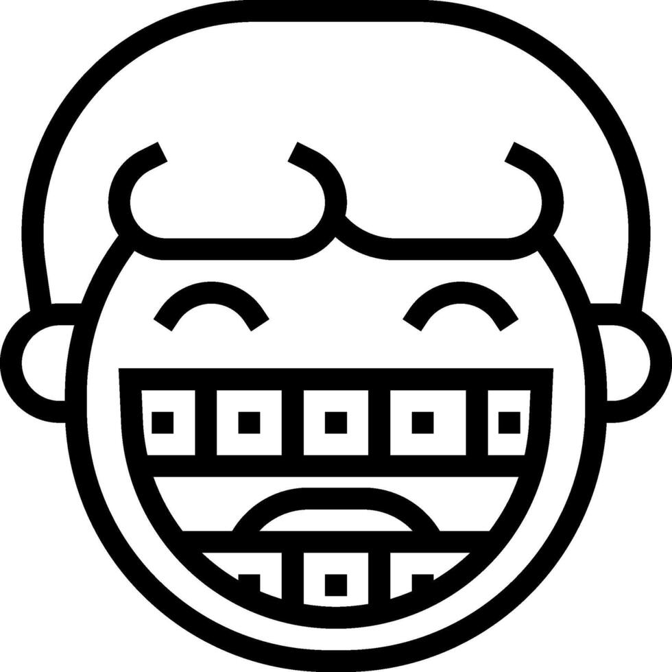 A cartoon face with teeth and a smile vector