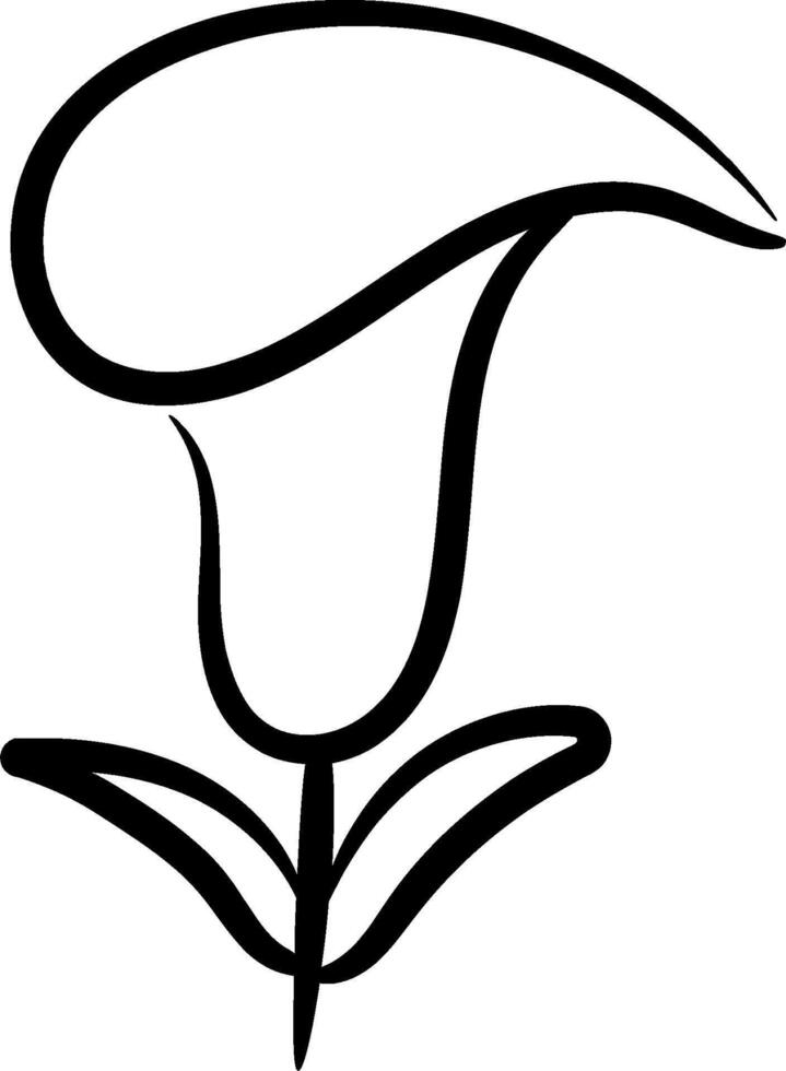 A black and white drawing of a flower vector