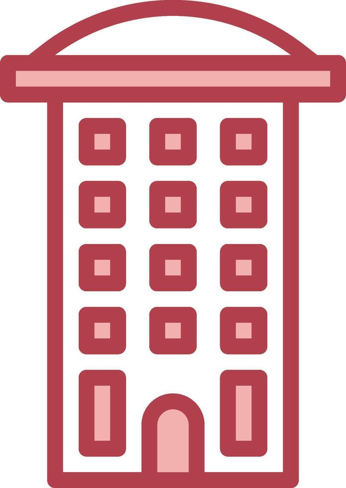 A red building icon on a white background vector