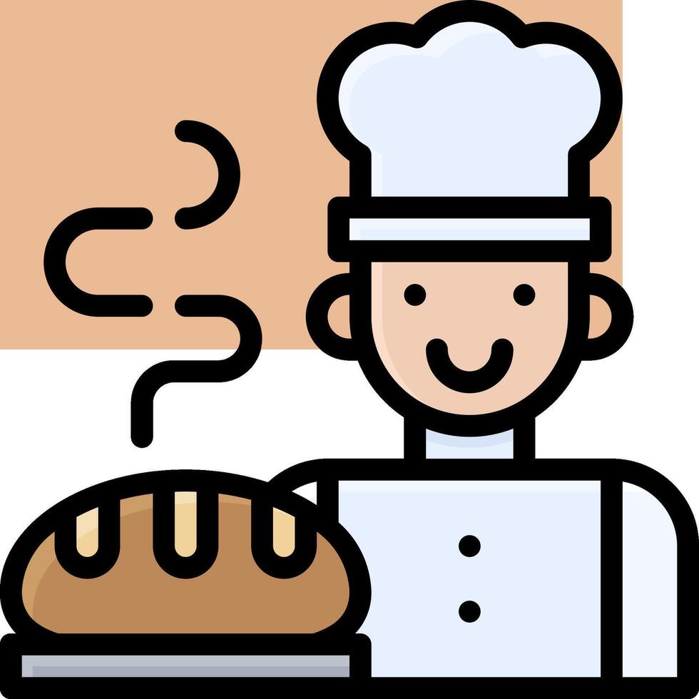 A cartoon chef holding a loaf of bread vector