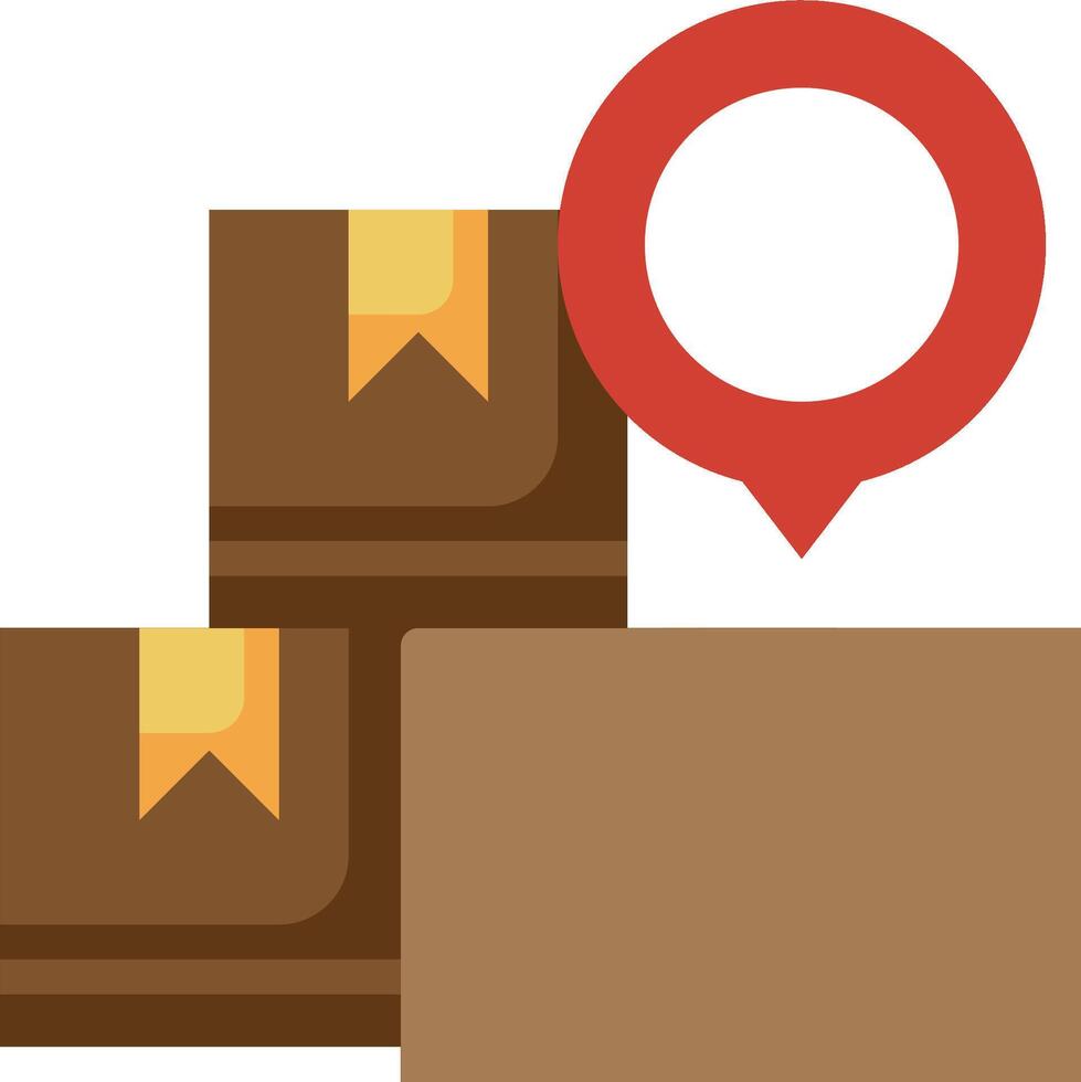 A brown box with a red marker on it vector