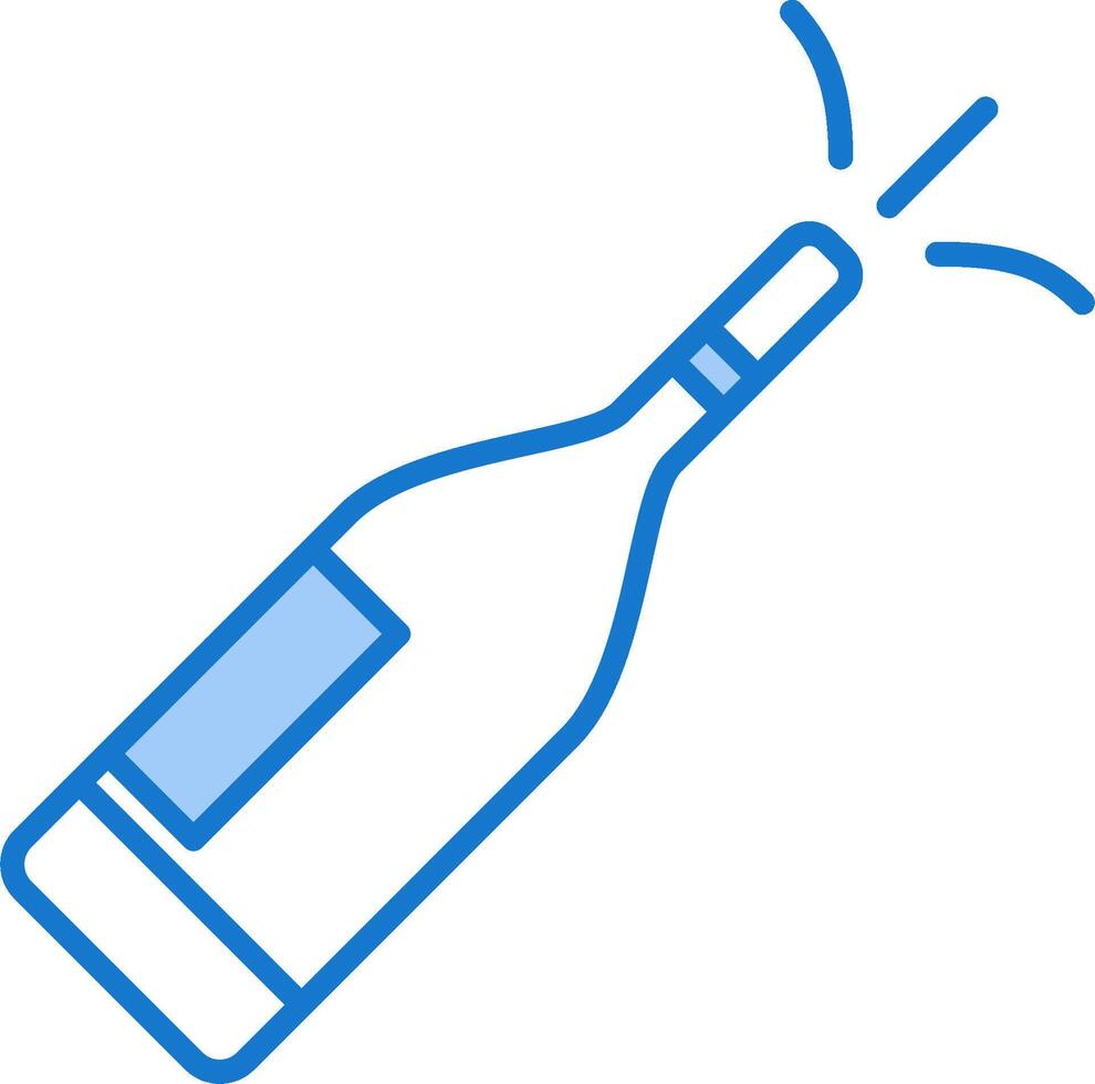 A bottle of champagne with a sparkle vector