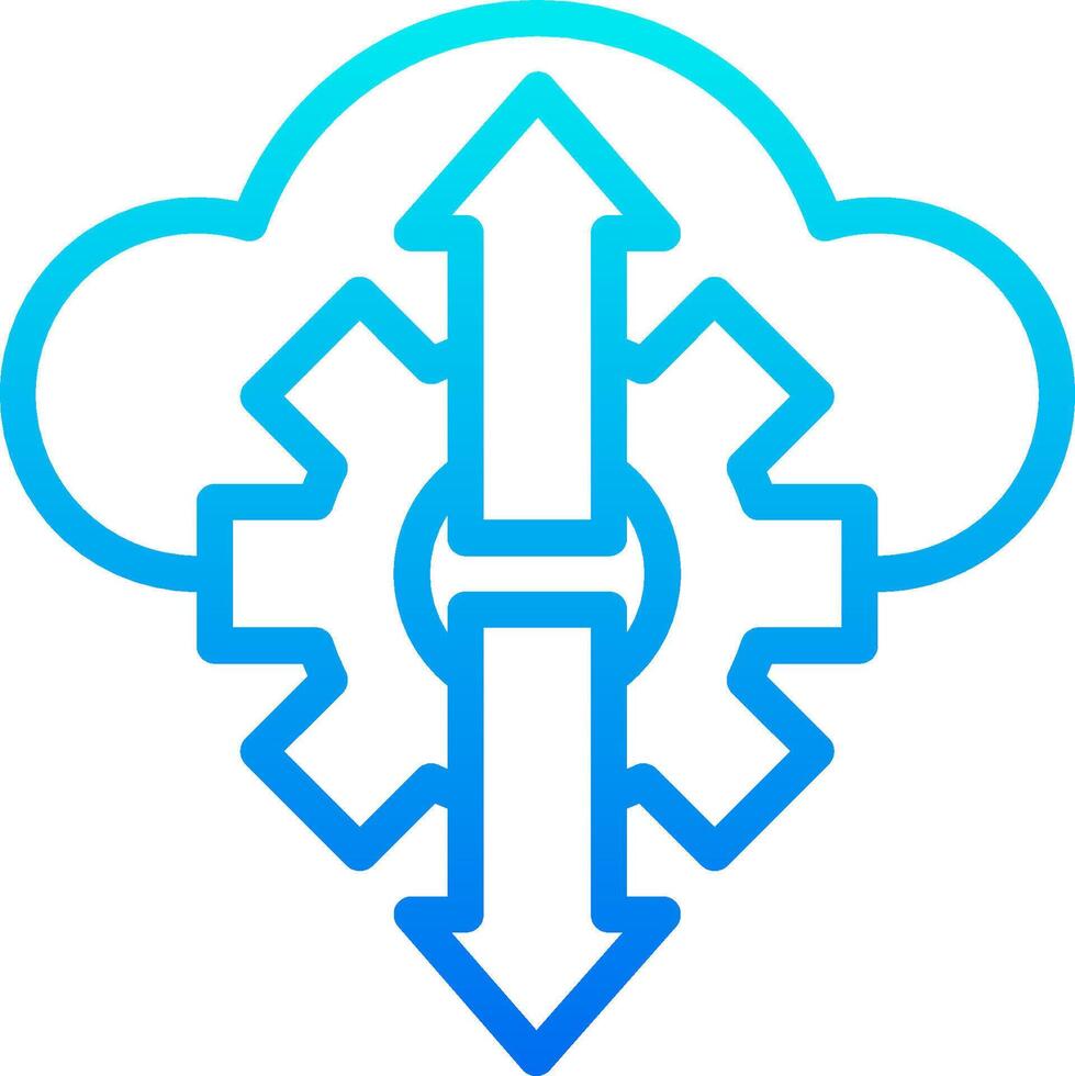 A cloud with arrows pointing up and down vector