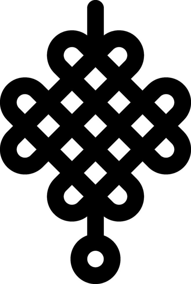 A black and white symbol with a knot on it vector
