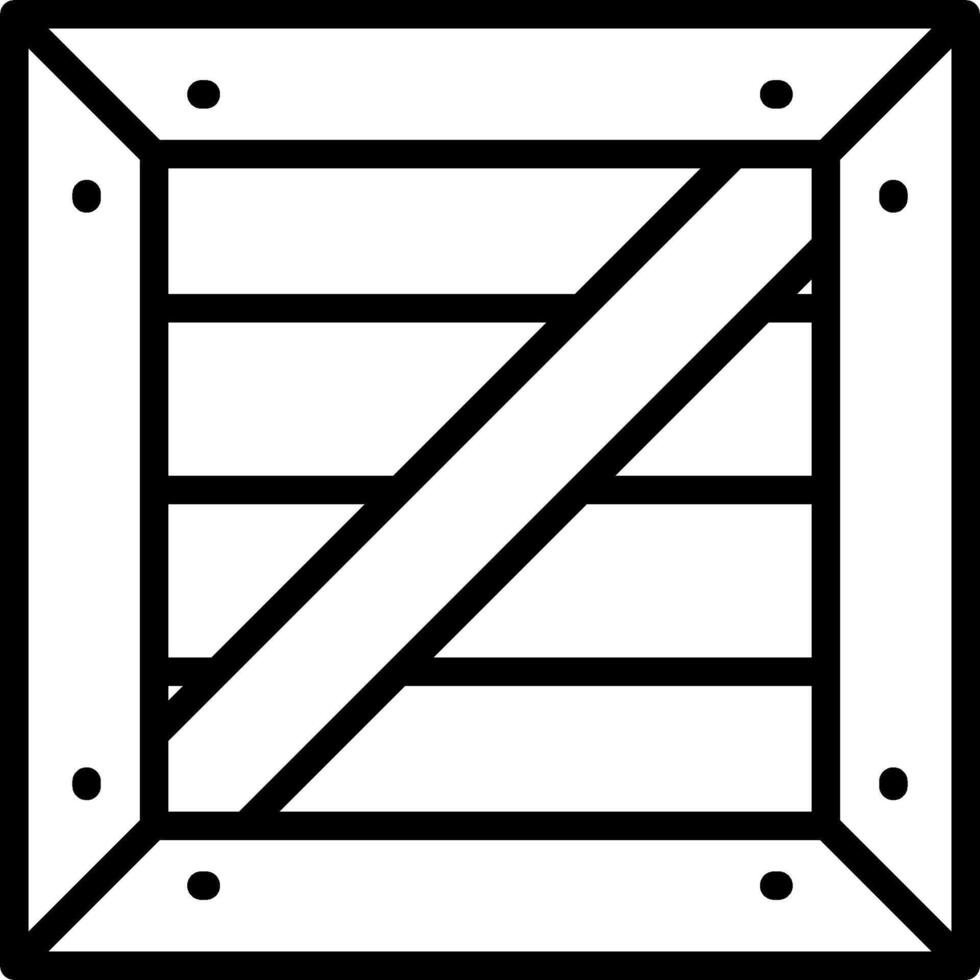 A black and white image of a wooden box vector