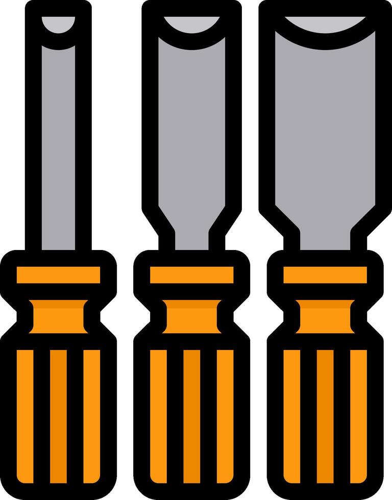 Three different tools with orange tips vector