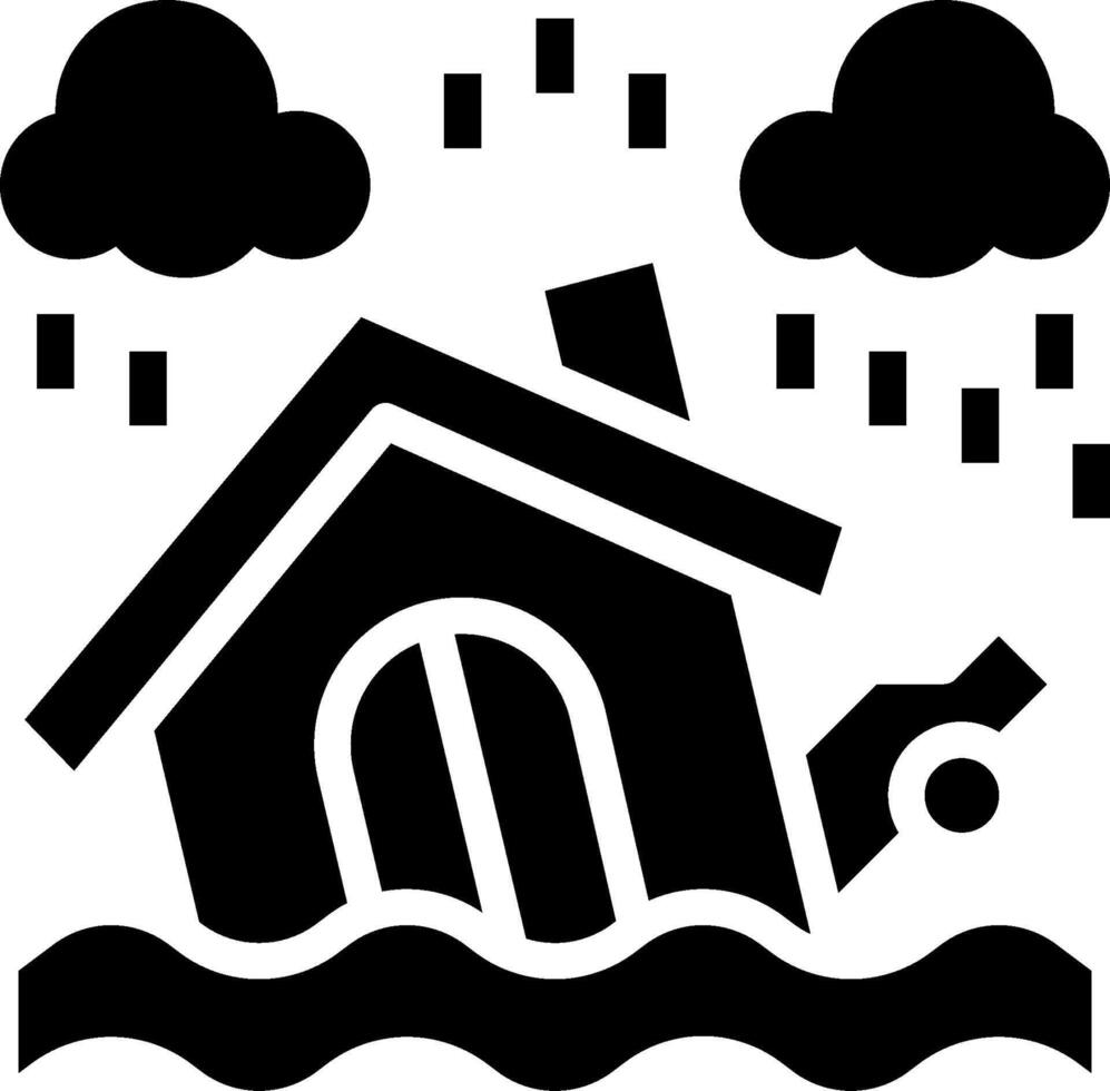 A house with a roof and rain in the background vector