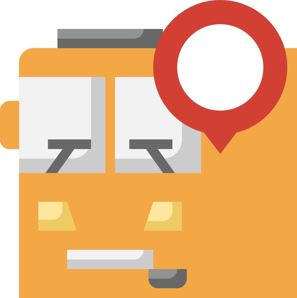 A yellow bus with a red dot on it vector
