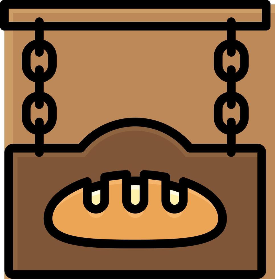 Bread icon with chain and bread vector