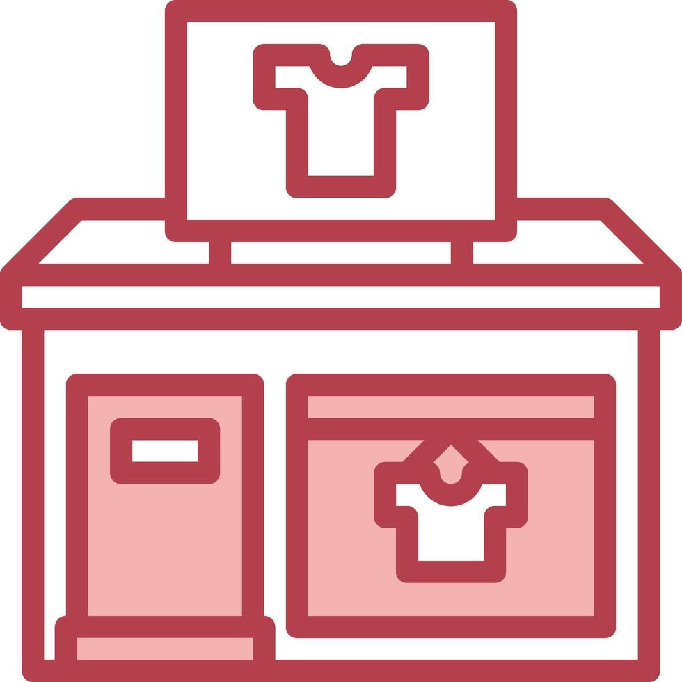 A clothing store icon with a sign on the front vector