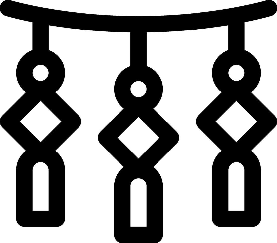 A black and white icon of a hanging rope vector