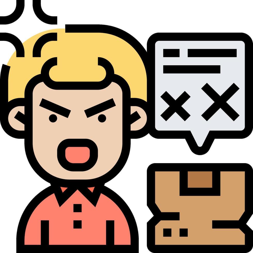 A cartoon man with a box and a speech bubble vector
