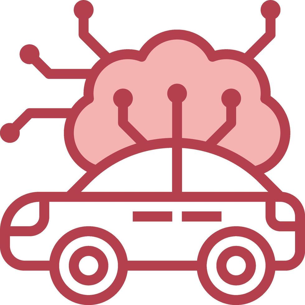 A car with a brain on top of it vector