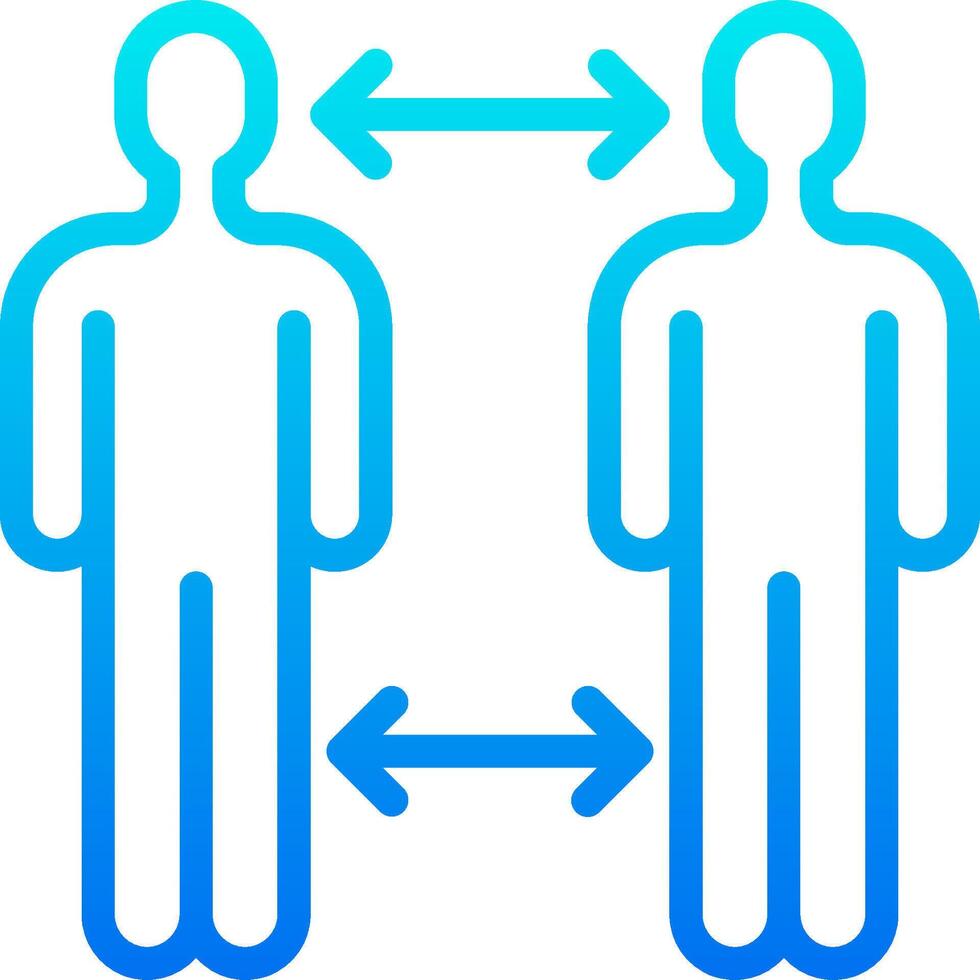 Two people are connected by an arrow vector