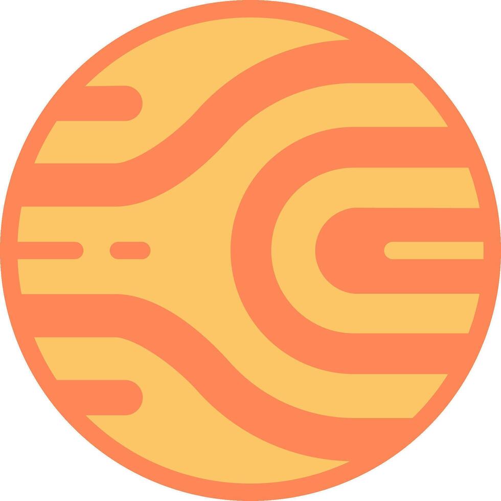 A flat orange and yellow sun icon vector