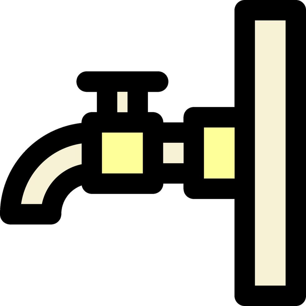 A faucet with a yellow handle and a yellow faucet vector