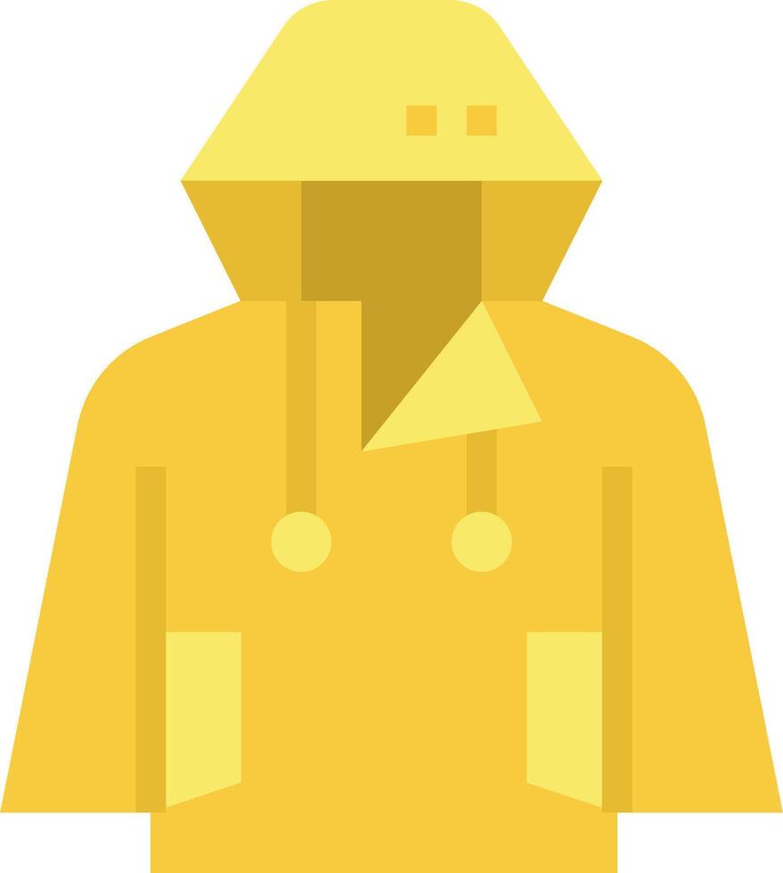 A yellow raincoat with a hood on it vector