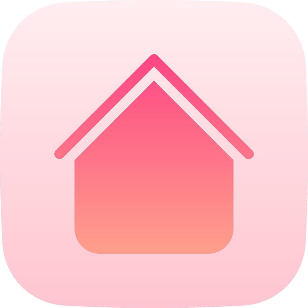 A pink house icon on an app icon vector