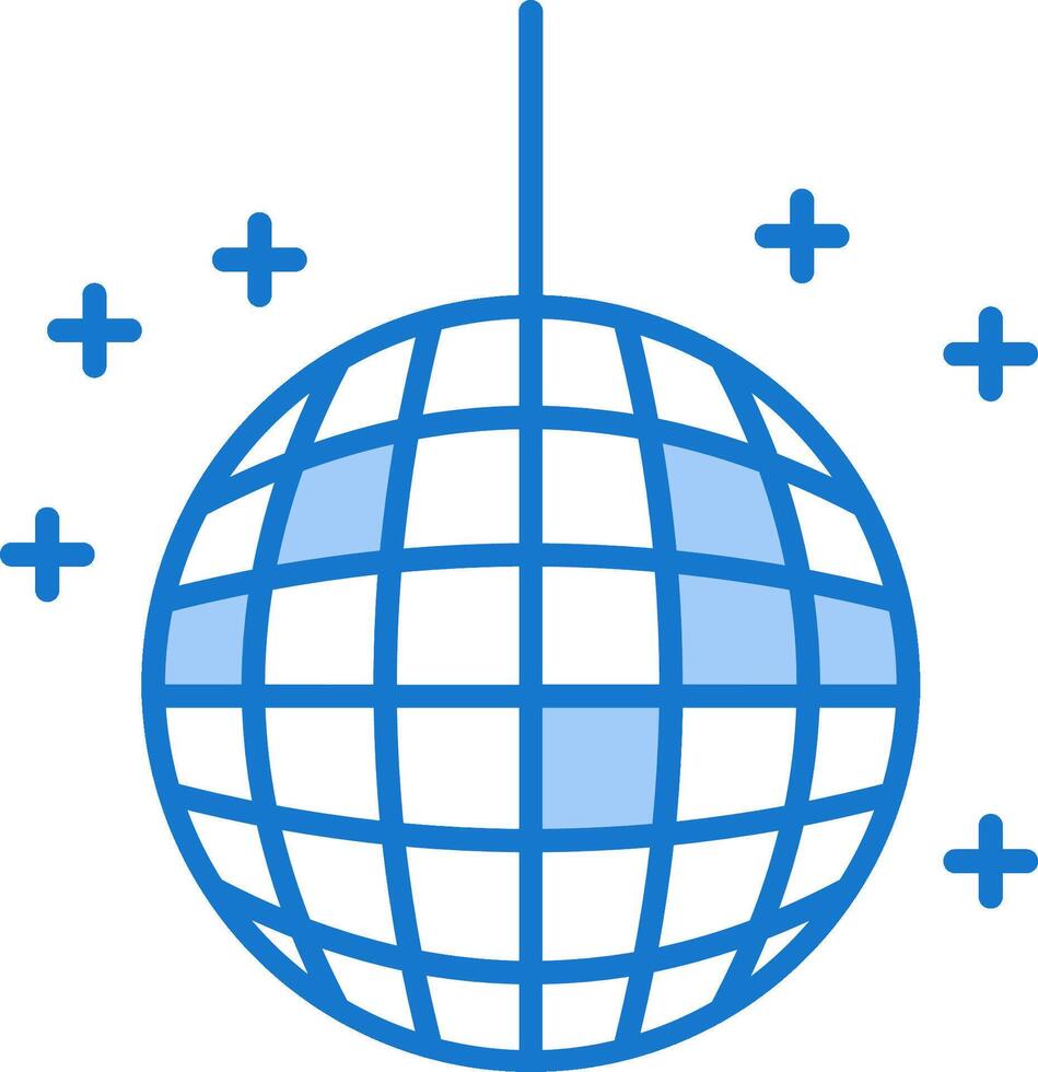 A disco ball with a blue dot on it vector