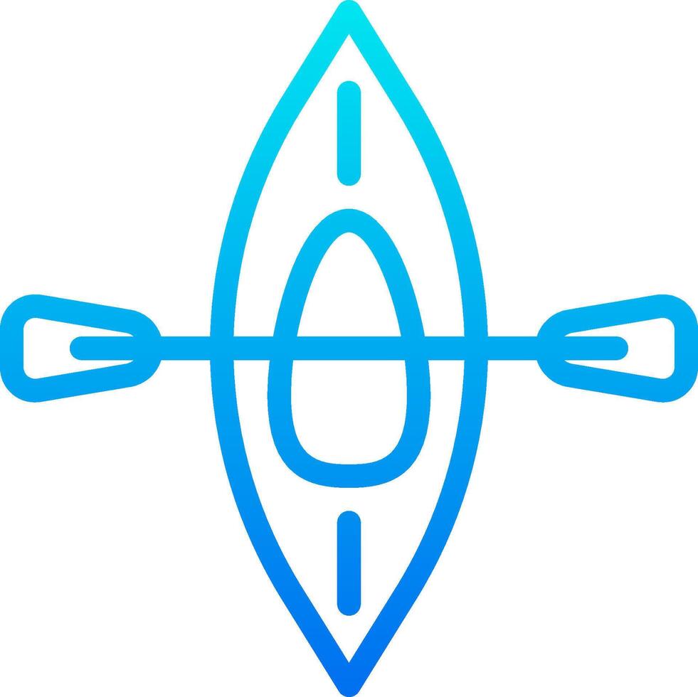 A blue and white logo with a canoe in the middle vector