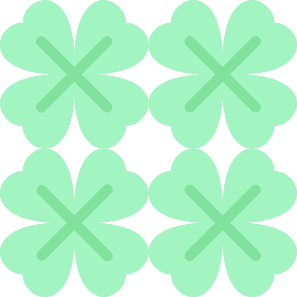 Four leaf clovers in green on a white background vector