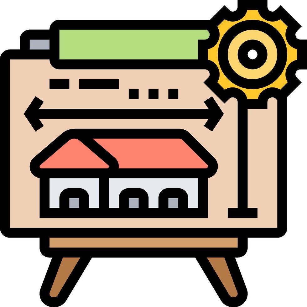 A house with a clock and a building on it vector