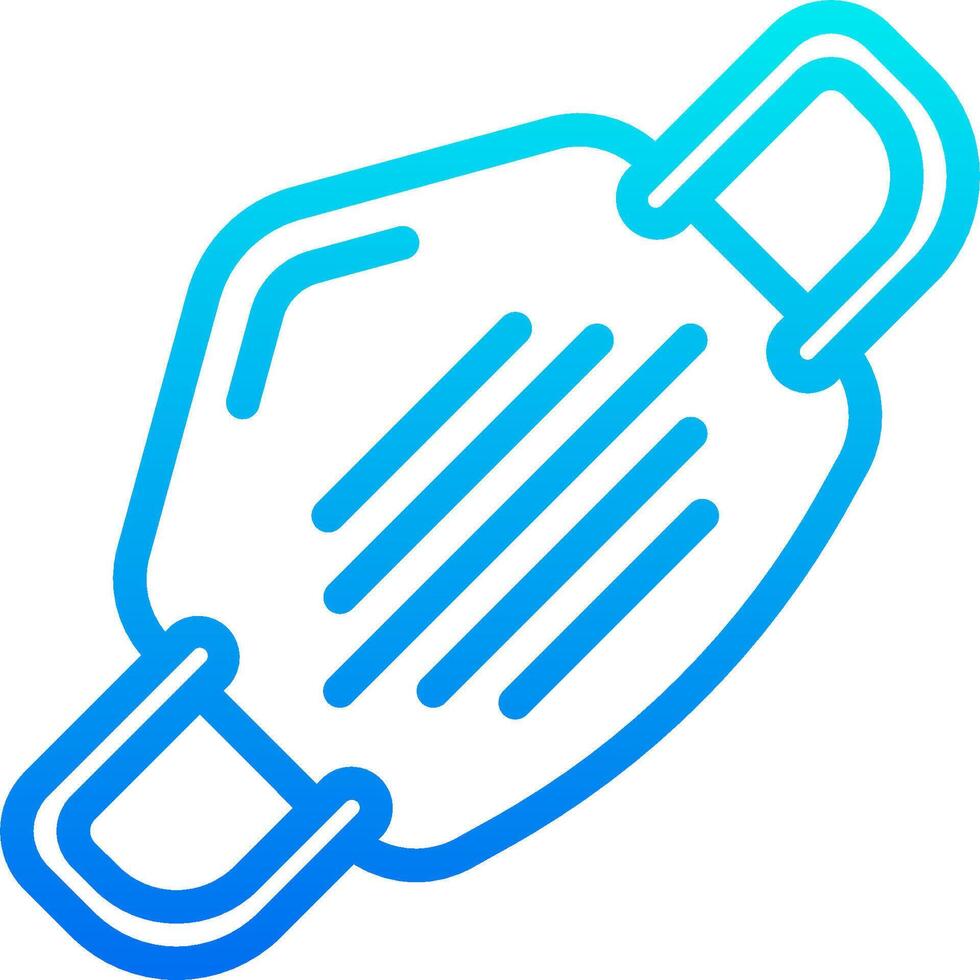 A blue and white icon of a mask vector