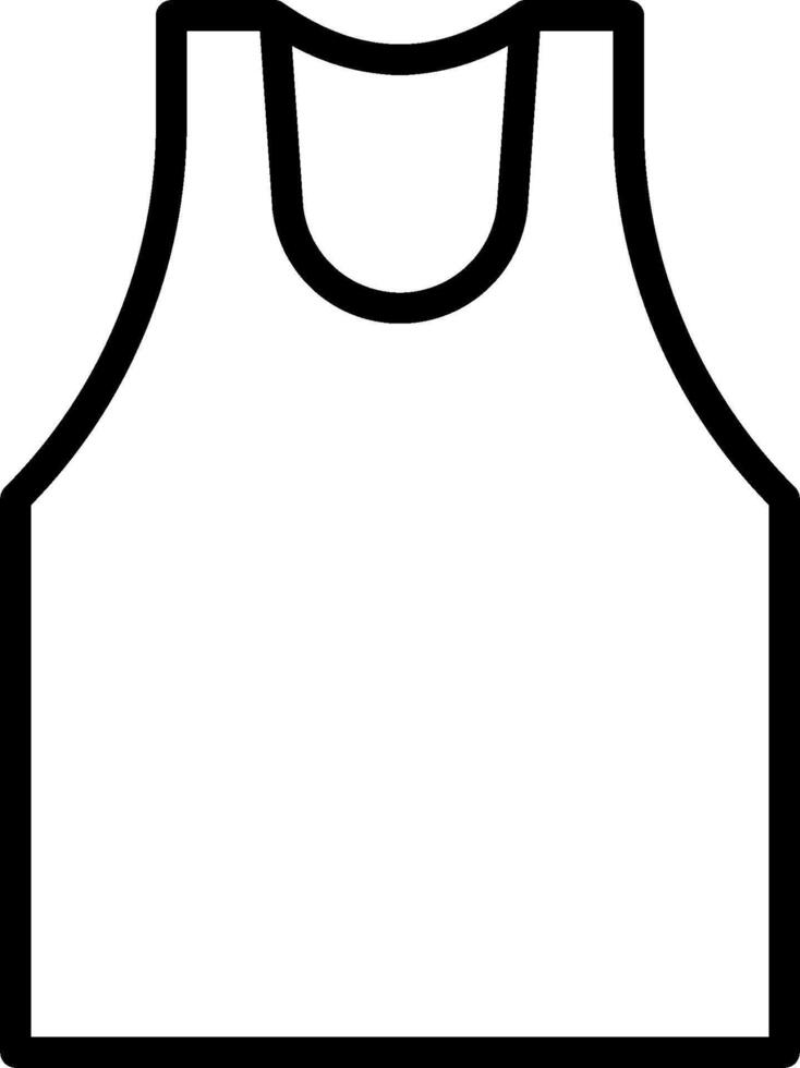 A black and white drawing of a tank top vector