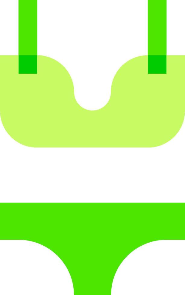 A green bikini with a white background vector