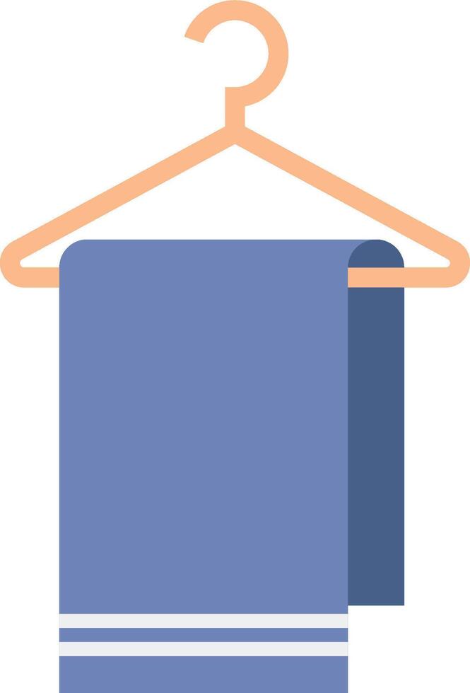 A blue towel hanging on a hanger vector