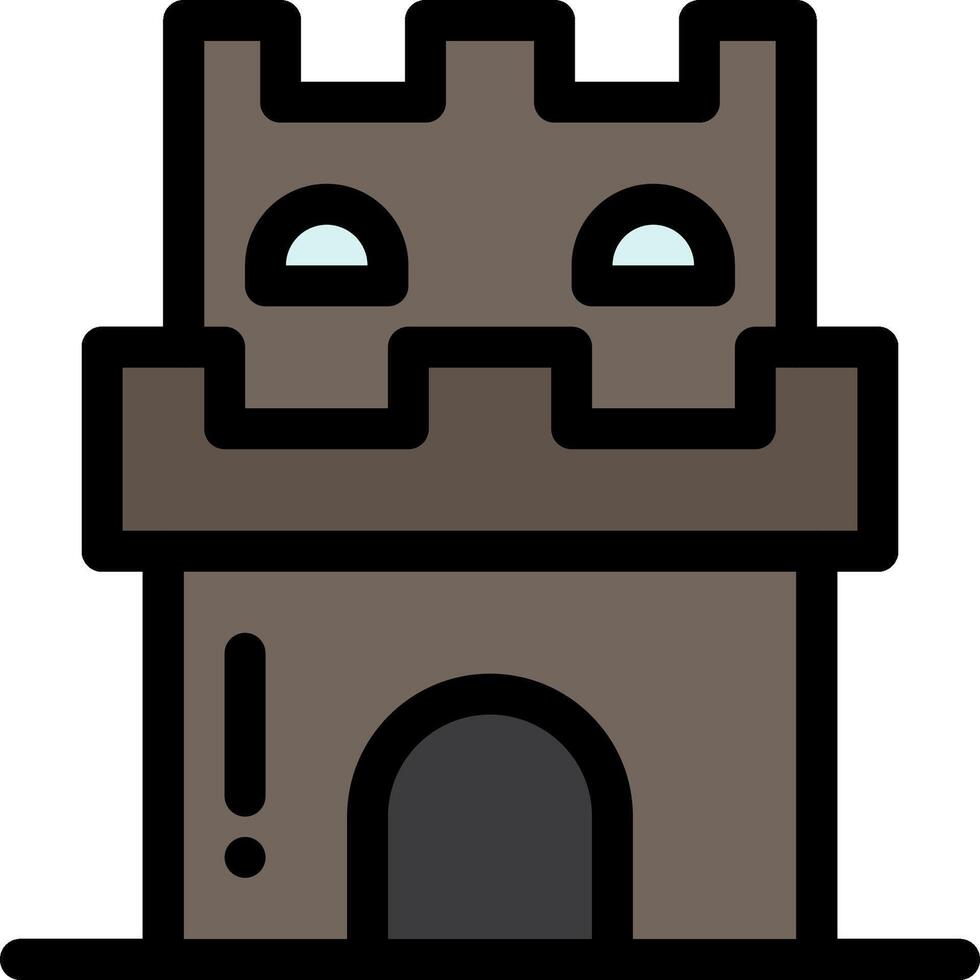 A castle with a door and a door vector