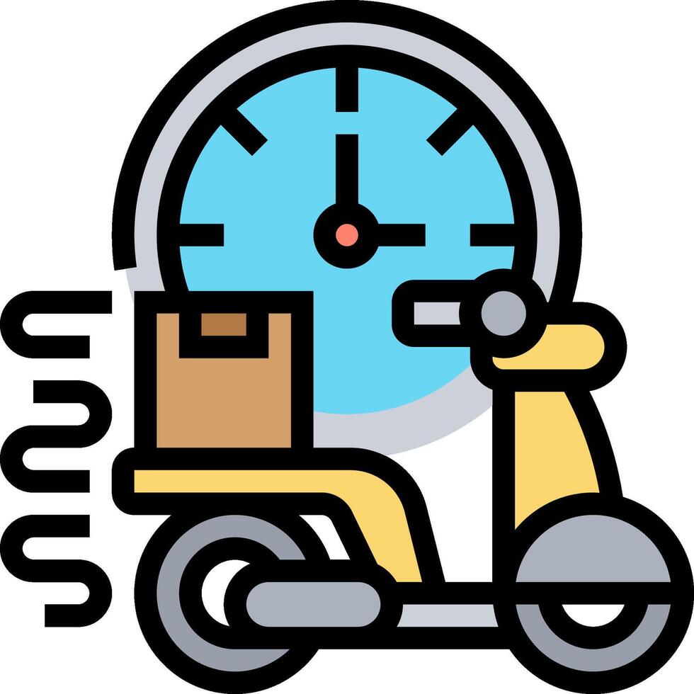 A scooter with a box and a clock on it vector