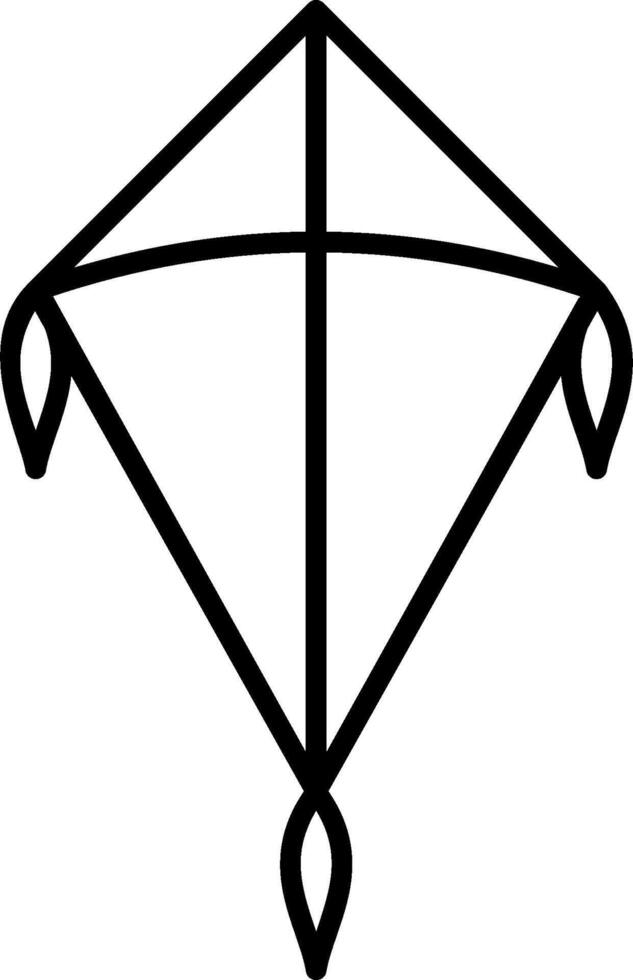 A black and white drawing of a kite vector