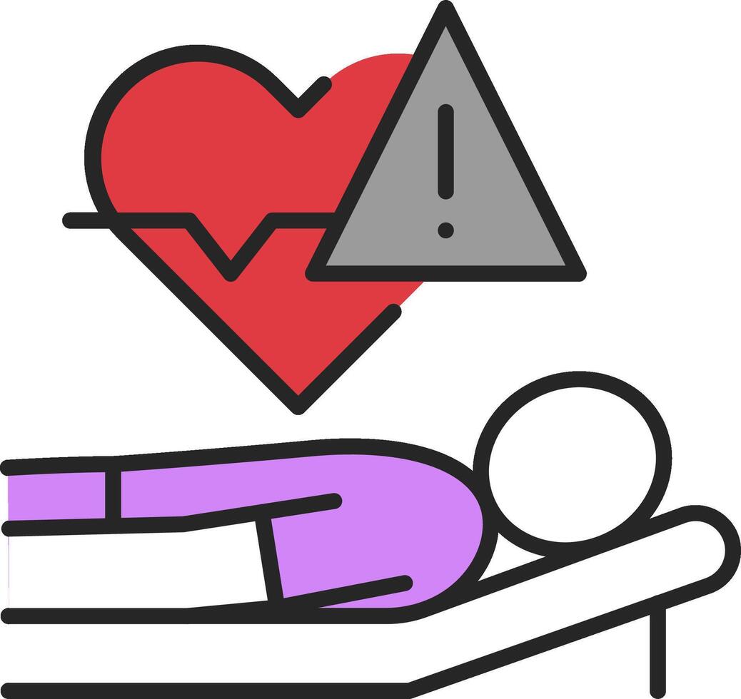 A person laying on a bed with a heart monitor vector