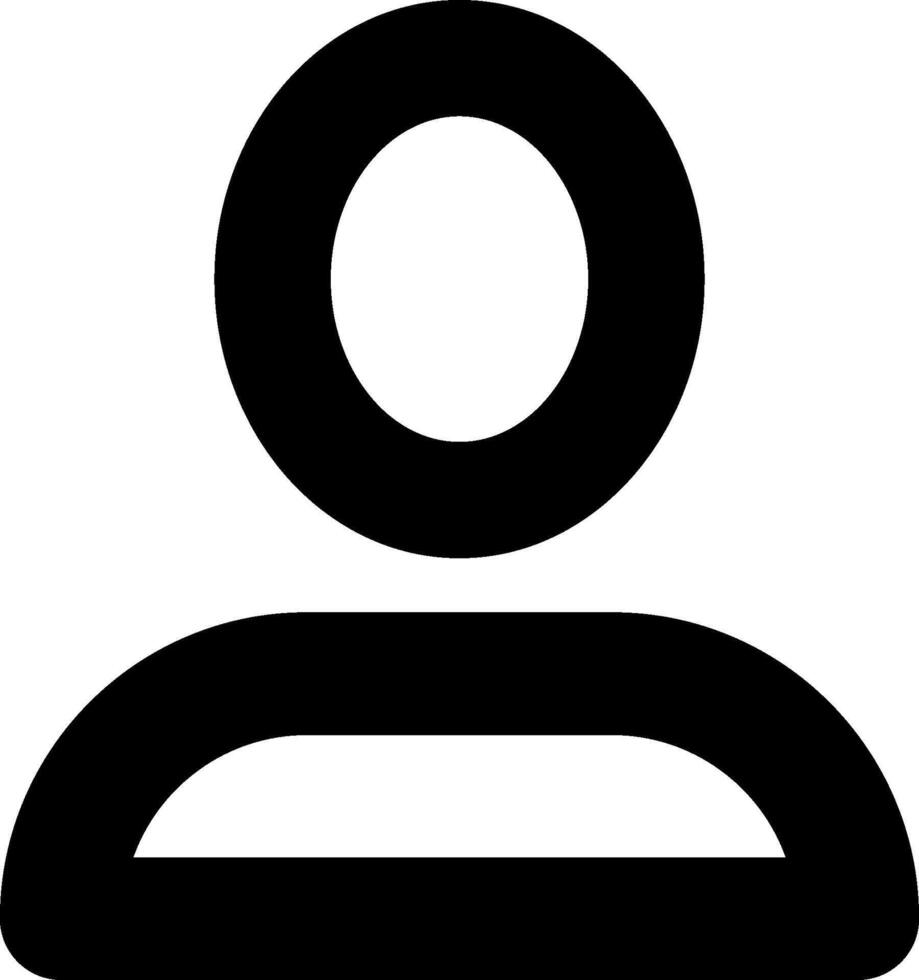 A black and white icon of a person vector