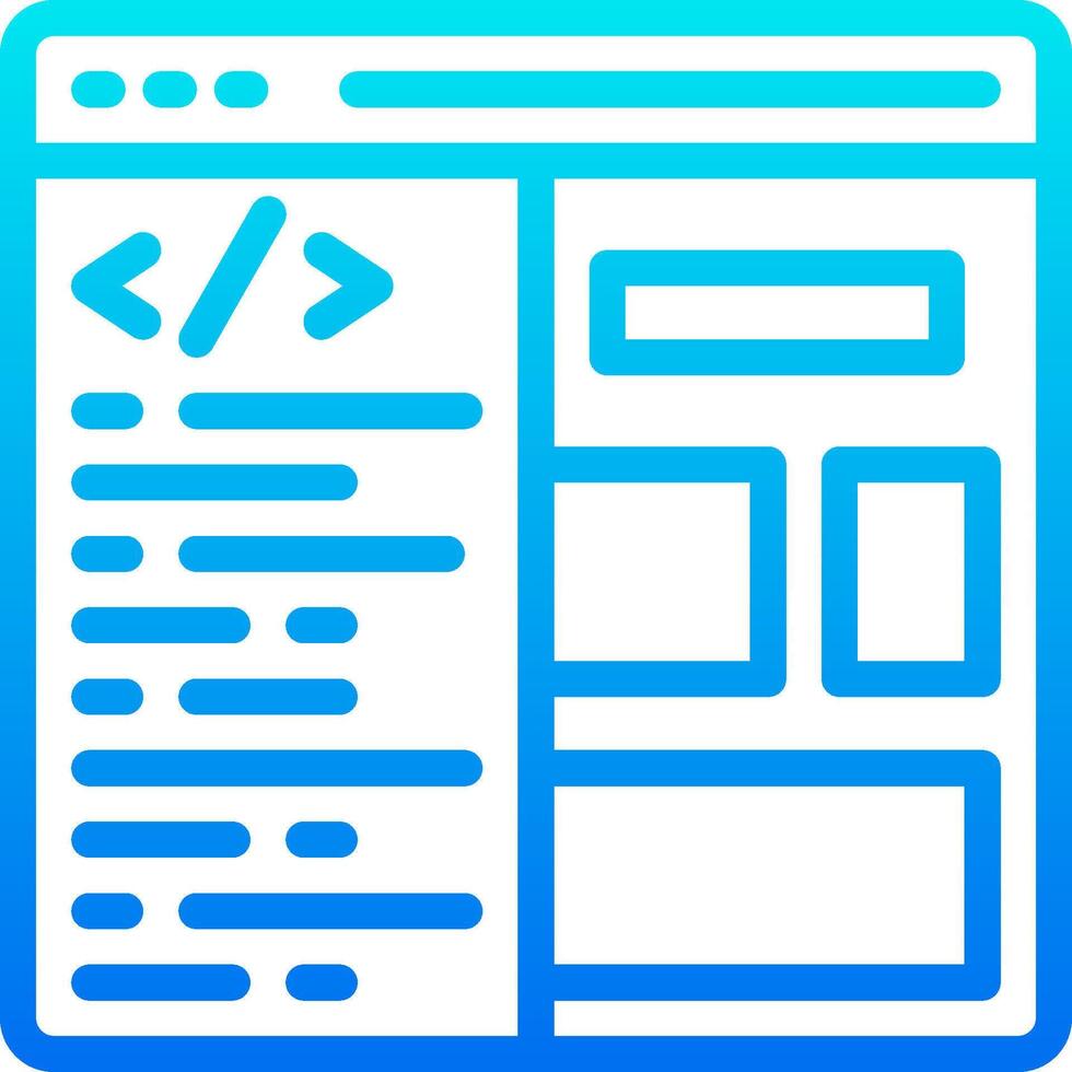 A blue and white icon of a website vector