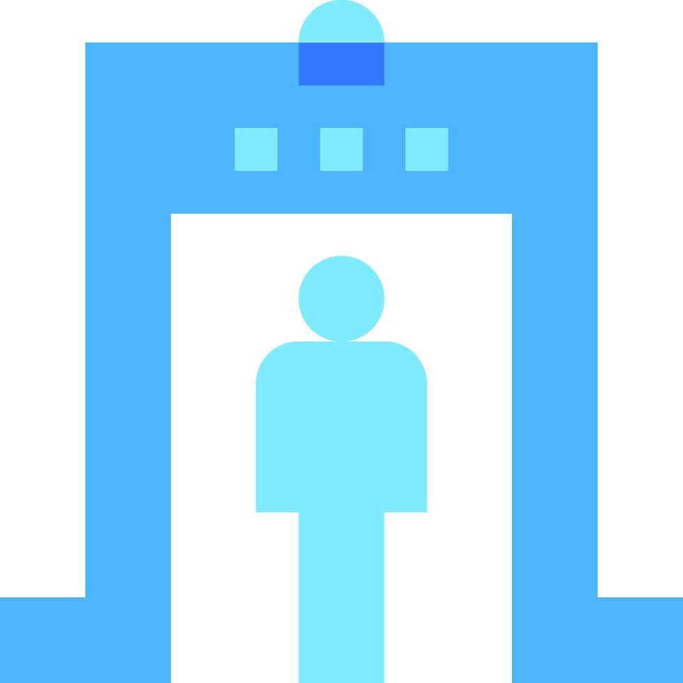 A blue door with a person standing inside vector