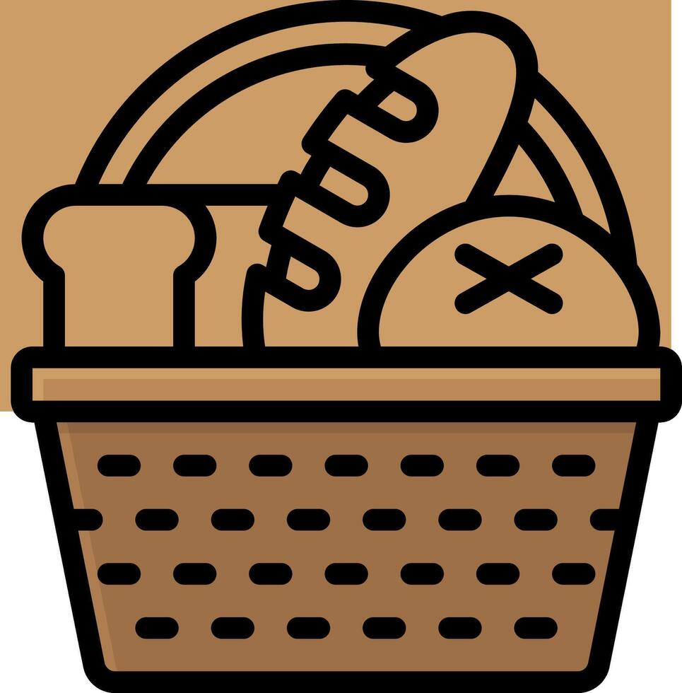 Basket of bread clipart vector